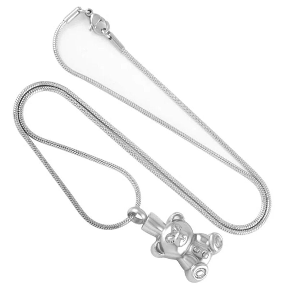 Teddy Bear Cremation Urn Locket Necklace Memorial Holder